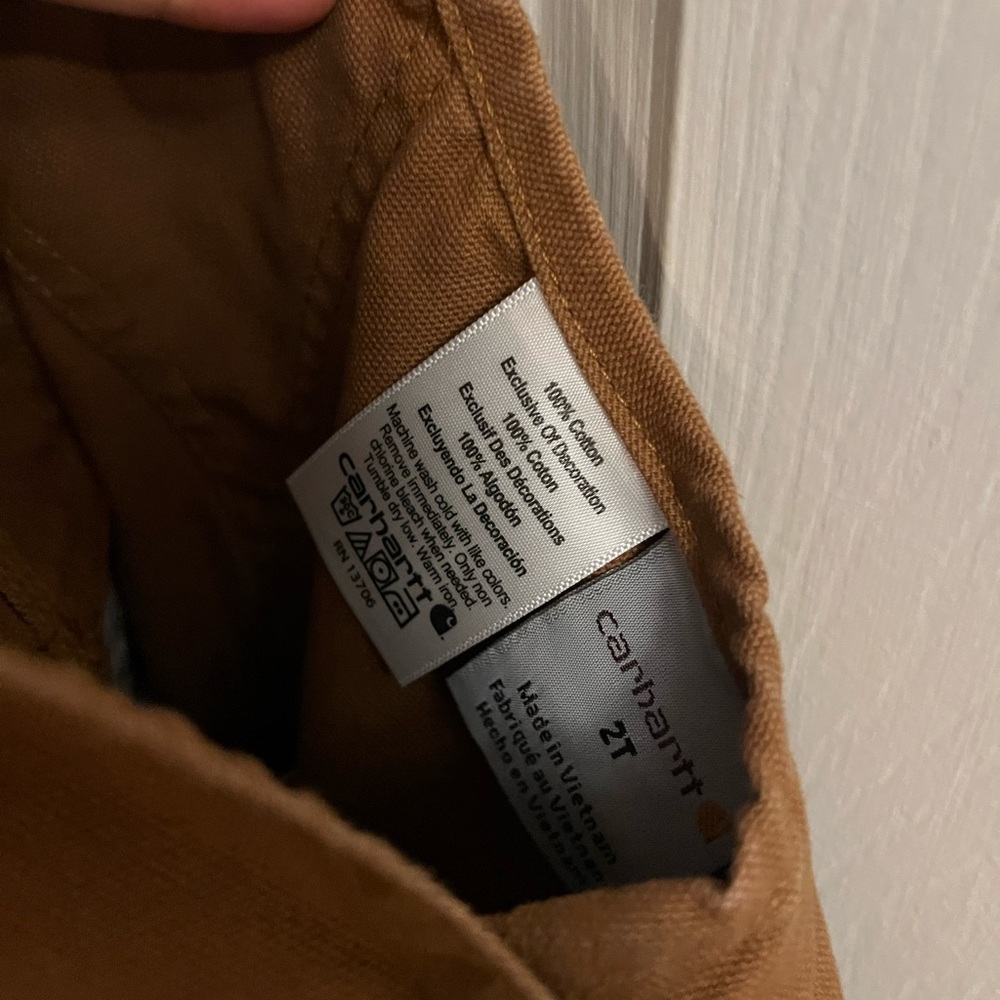 Carhartt Kids Overalls in Chestnut Brown - Picture 2 of 3